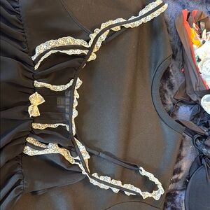 Elegant Black Top with Lace Trim